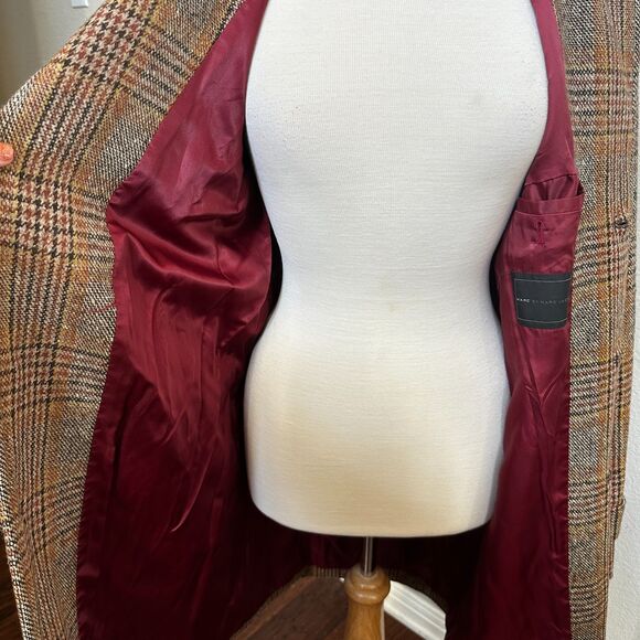 Marc Jacobs Lined Wool Plaid Trench Coat - Women Small - Picture 4 of 8